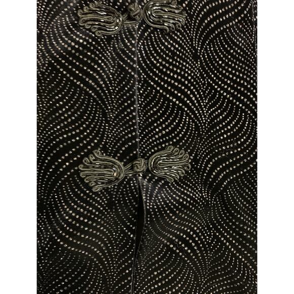 R&M RICHARDS Jacket Womens 18 BLACK SEQUINs Oriental Knots Long Formal Cardigan - Picture 5 of 11